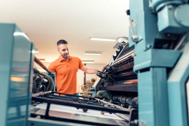 Commercial printing facility workers